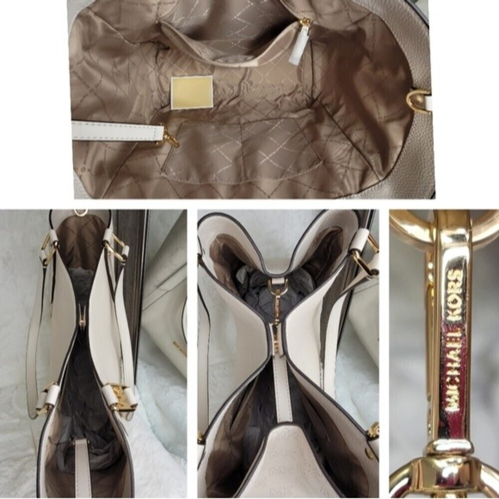 🎀 Michael Kors 3 SET Matching Shoulder Bag Tote Handbag Wallet Charm Pom NWT - Picture 14 of 14